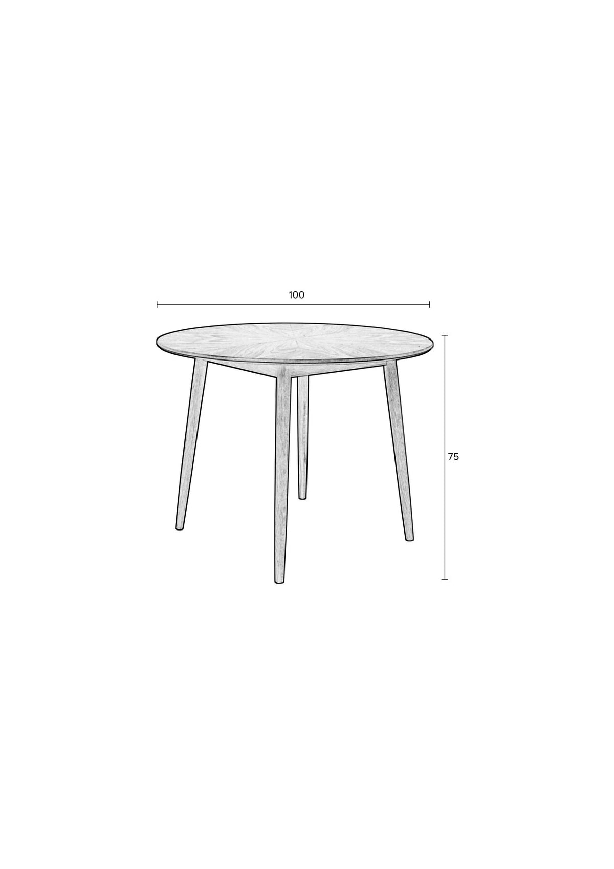 Tisch Fabio rund in Natur präsentiert im Onlineshop von KAQTU Design AG. Esstisch ist von White Label Living