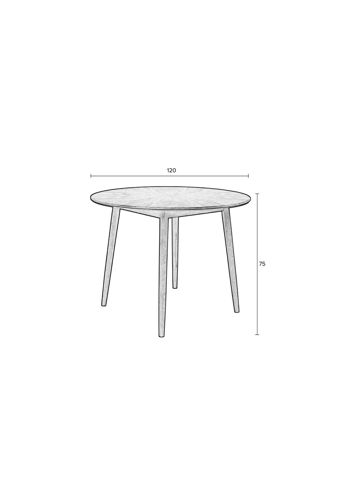Tisch Fabio rund in Schwarz präsentiert im Onlineshop von KAQTU Design AG. Esstisch ist von White Label Living