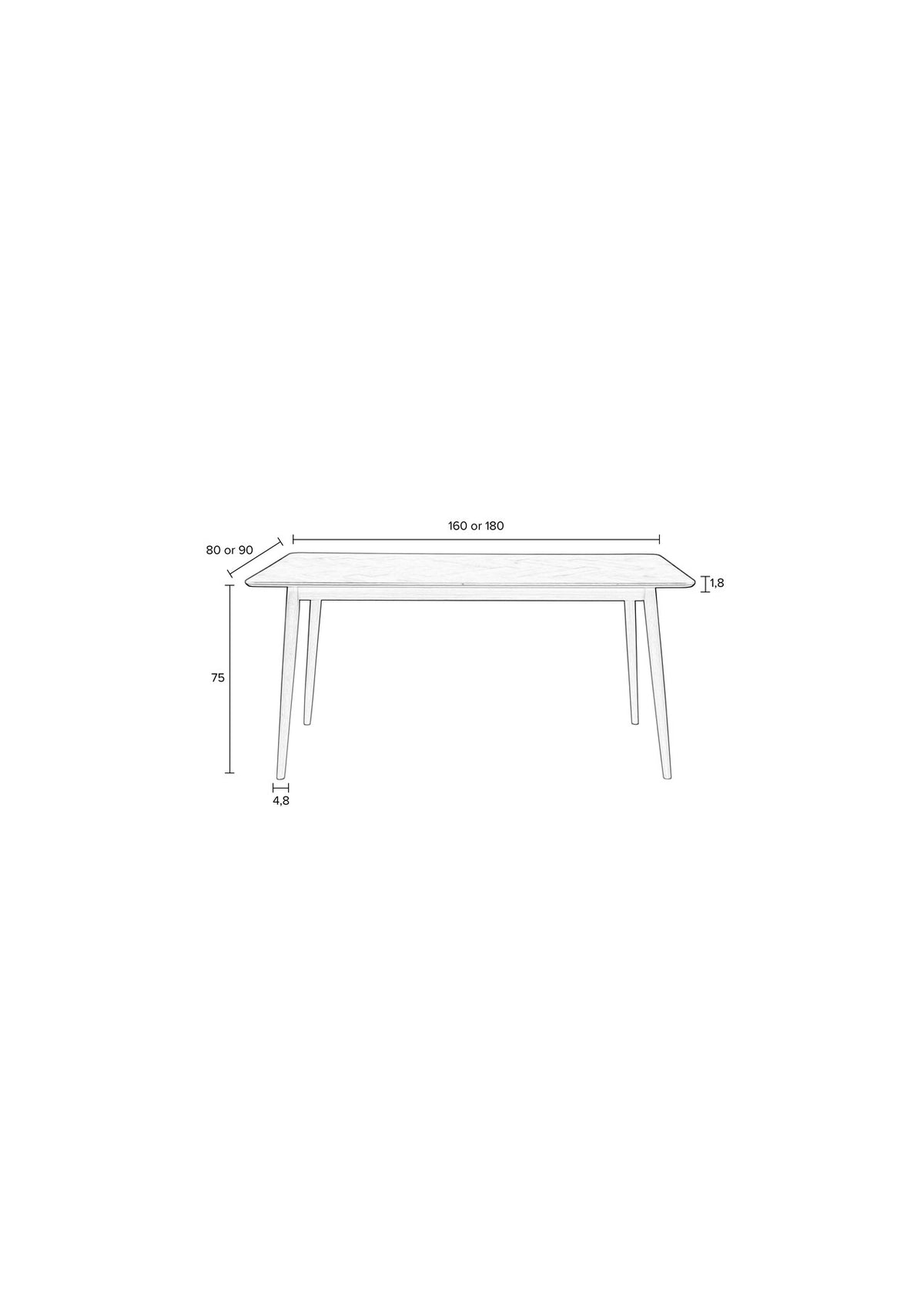 Tisch Fabio in Braun präsentiert im Onlineshop von KAQTU Design AG. Esstisch ist von White Label Living