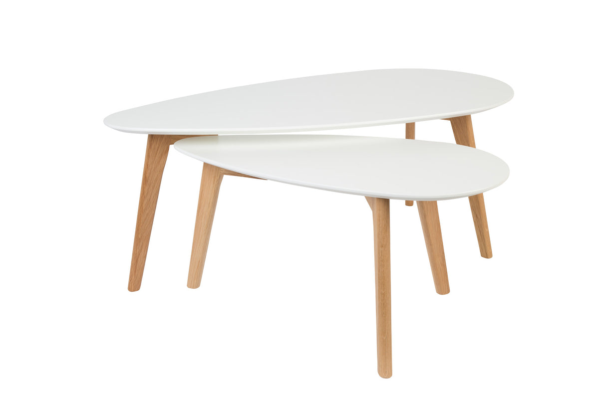 Beistelltisch Drop 2er Set in Weiss präsentiert im Onlineshop von KAQTU Design AG. Couchtisch ist von White Label Living
