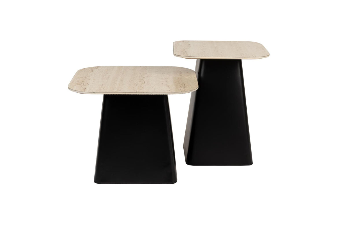 Neues Beistelltisch-Set 2tlg in beige präsentiert im Onlineshop von KAQTU Design AG. Beistelltisch ist von White Label Living