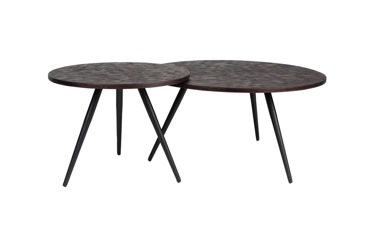 Webster Kaffee- und Beistelltisch 2er-Set in Braun präsentiert im Onlineshop von KAQTU Design AG. Couchtisch ist von White Label Living