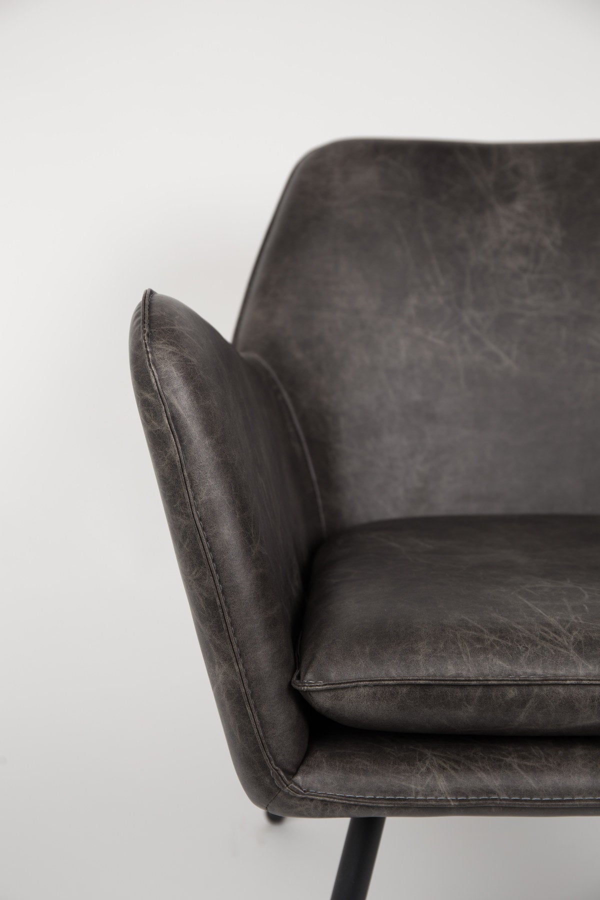 Sessel BON in Dunkelgrau präsentiert im Onlineshop von KAQTU Design AG. Sessel mit Armlehnen ist von White Label Living