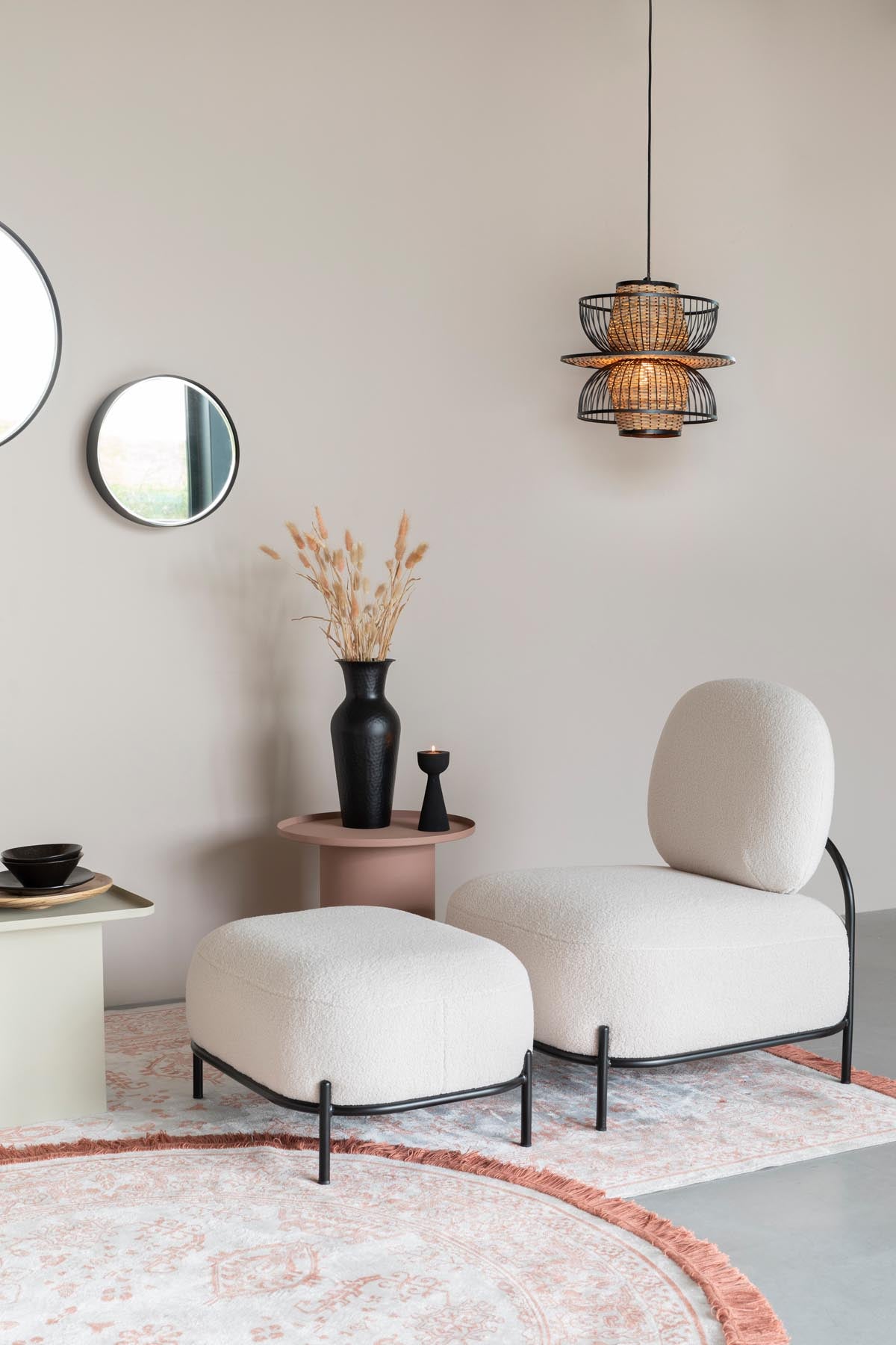 Sessel POLLY in Elfenbein präsentiert im Onlineshop von KAQTU Design AG. Sessel ist von White Label Living