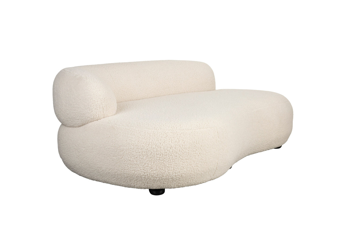 2er Sofa Noxx mit weichem Teddy-Stoffbezug und organisch gerundeter Form