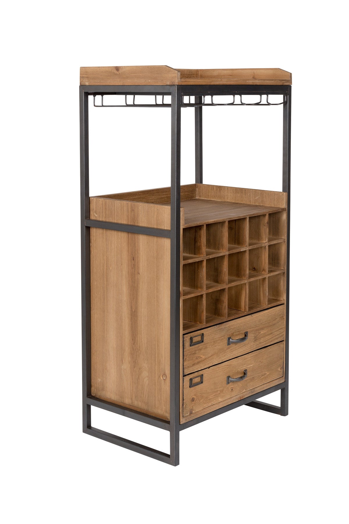 Cabinet Edgar in Braun präsentiert im Onlineshop von KAQTU Design AG. Vitrine ist von White Label Living