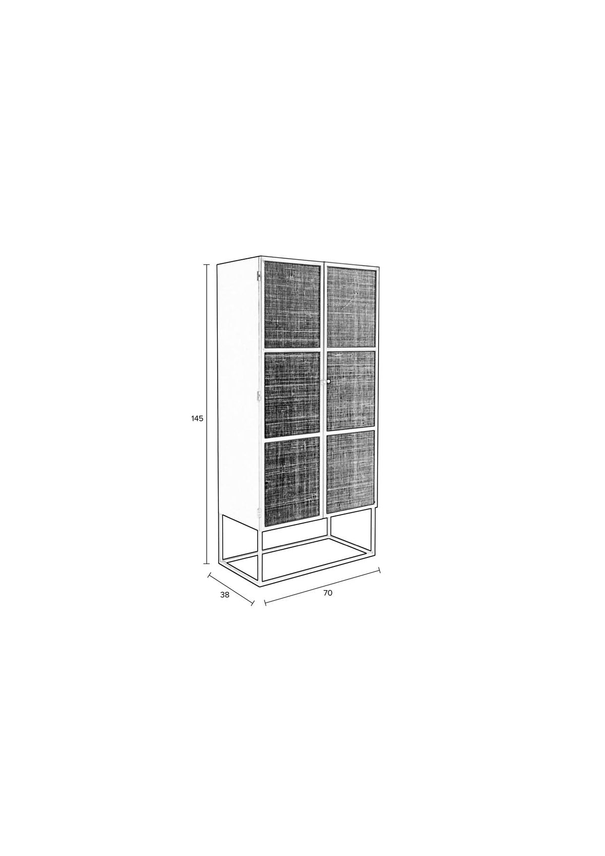 Cabinet Guuji High 2türig in Schwarz/Natur präsentiert im Onlineshop von KAQTU Design AG. Vitrine ist von White Label Living