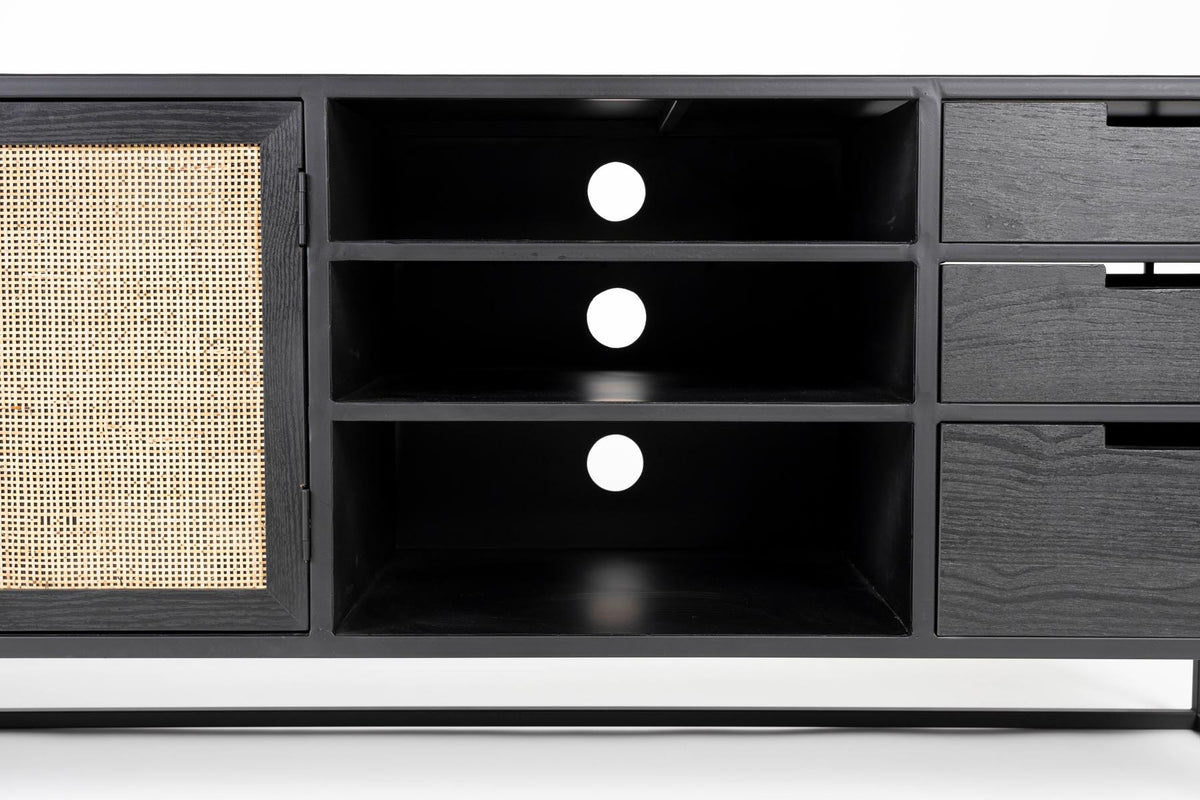 Sideboard Guuji in Schwarz/Natur präsentiert im Onlineshop von KAQTU Design AG. Sideboard ist von White Label Living