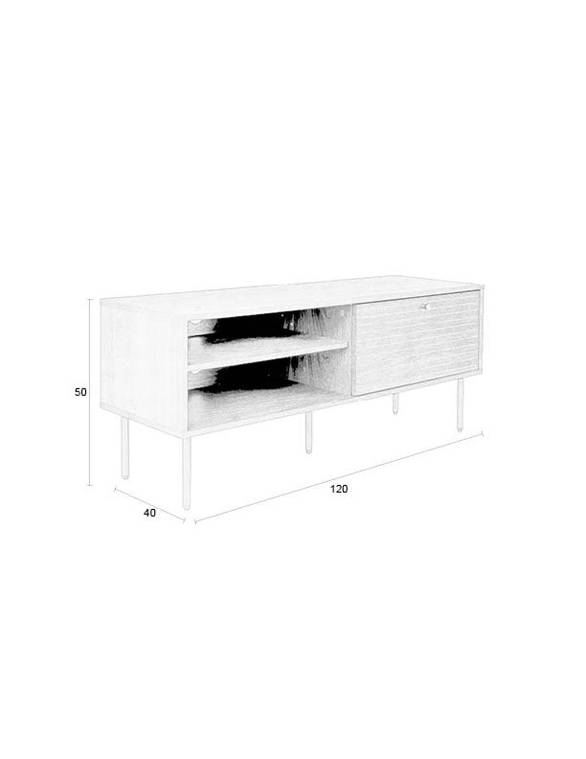 Sideboard Streifen niedrig in Braun präsentiert im Onlineshop von KAQTU Design AG. Sideboard ist von White Label Living