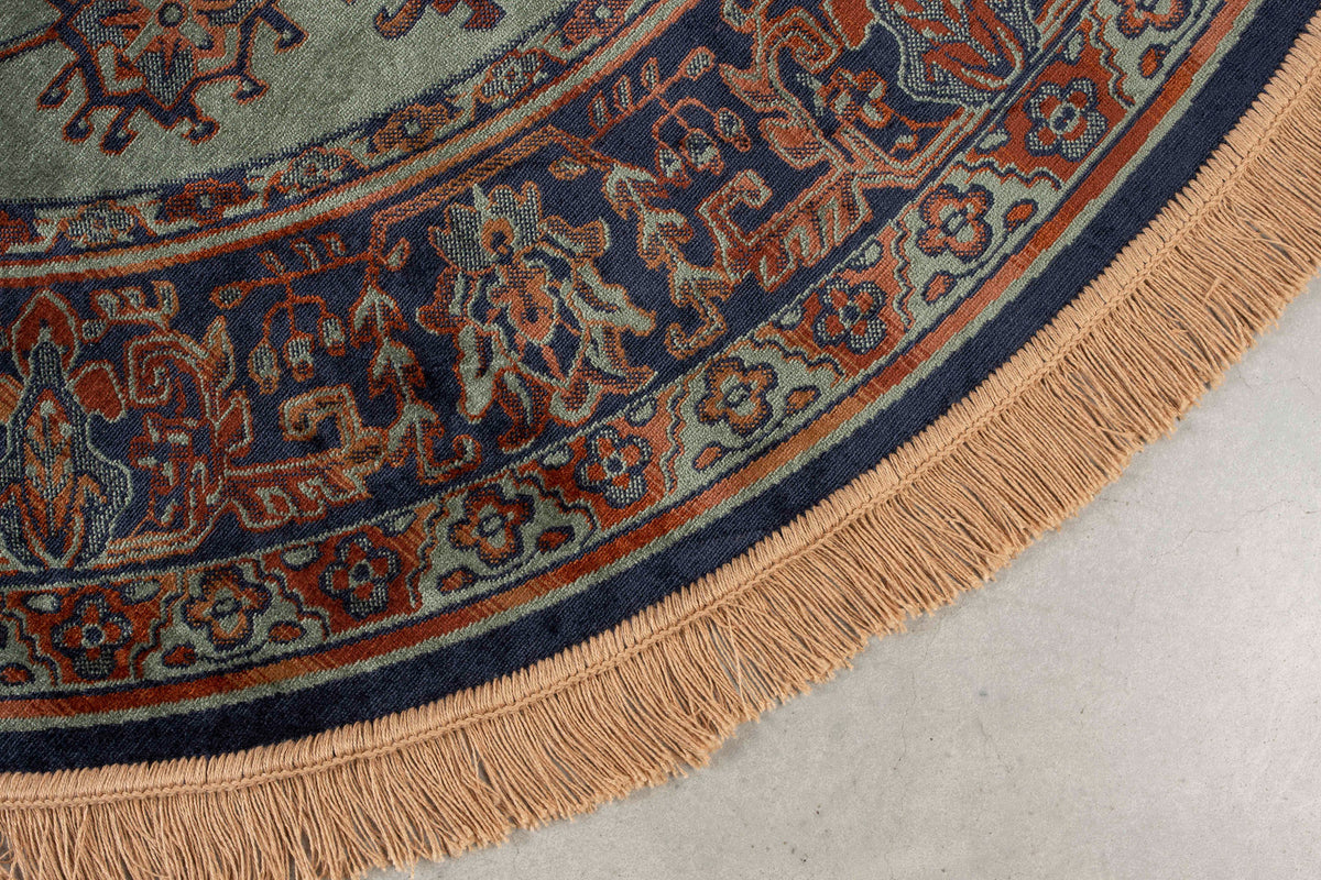Teppich Raz rund in Grün präsentiert im Onlineshop von KAQTU Design AG. Teppich ist von White Label Living