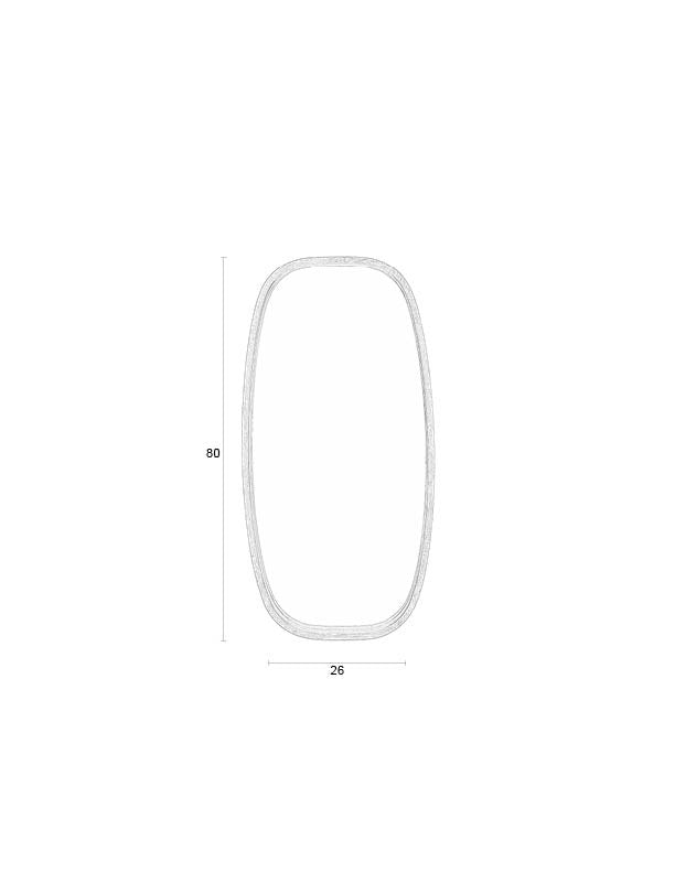 Hochformatiger beiger Wandspiegel Nyko Mirror M von White Label Living