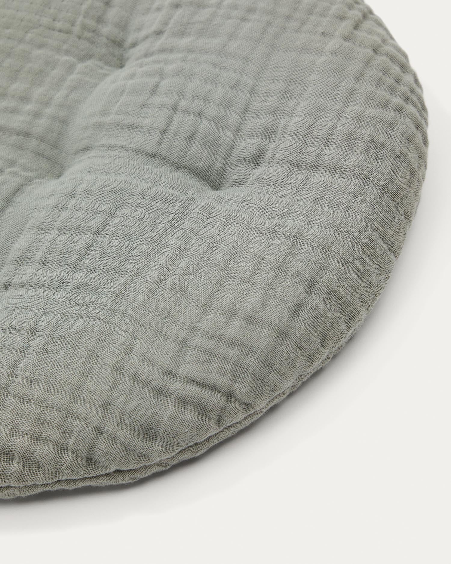 Kissen Laily aus 100% Bio-Baumwolle grün Ø30 cm