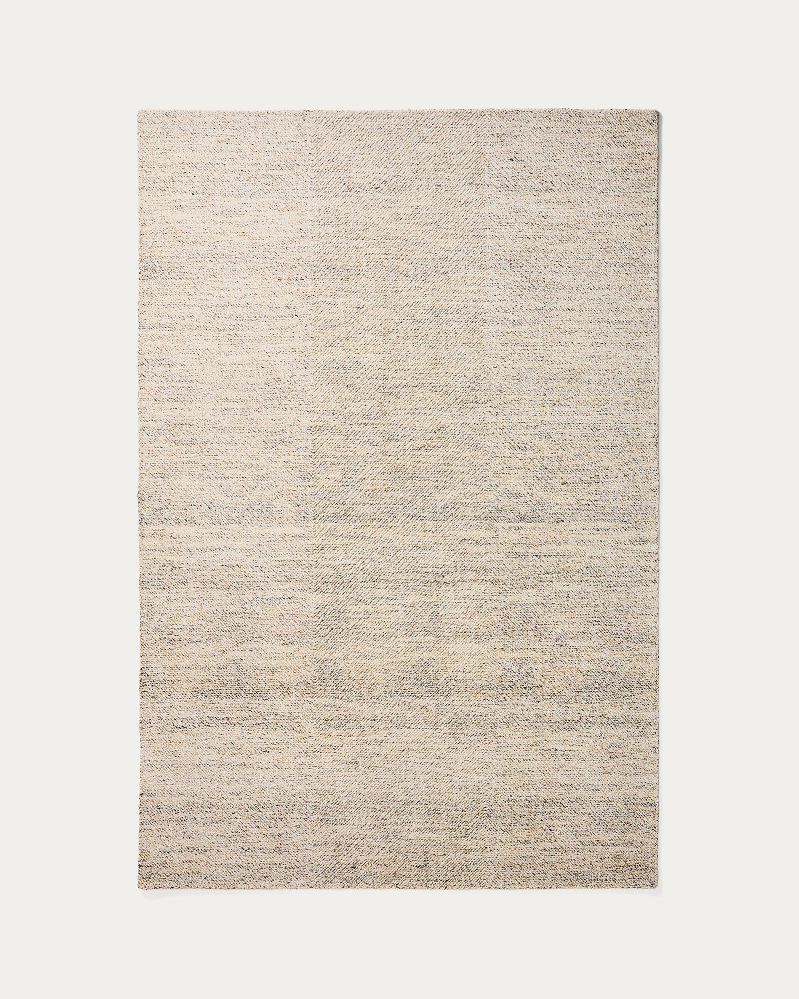 Teppich Lenuo aus Wolle und Baumwolle mit Jacquardmuster in Écru 160 x 230 cm in Ecru präsentiert im Onlineshop von KAQTU Design AG. Teppich ist von Kave Home