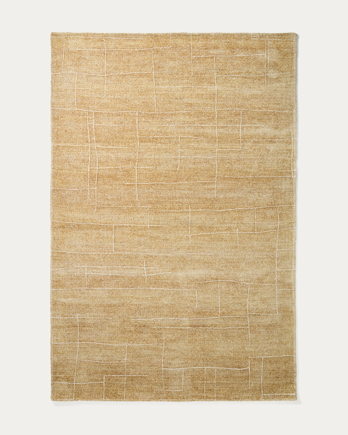 Teppich Eloda aus Wolle und Viskose in Senf 200 x 300 cm in Senfgelb präsentiert im Onlineshop von KAQTU Design AG. Teppich ist von Kave Home