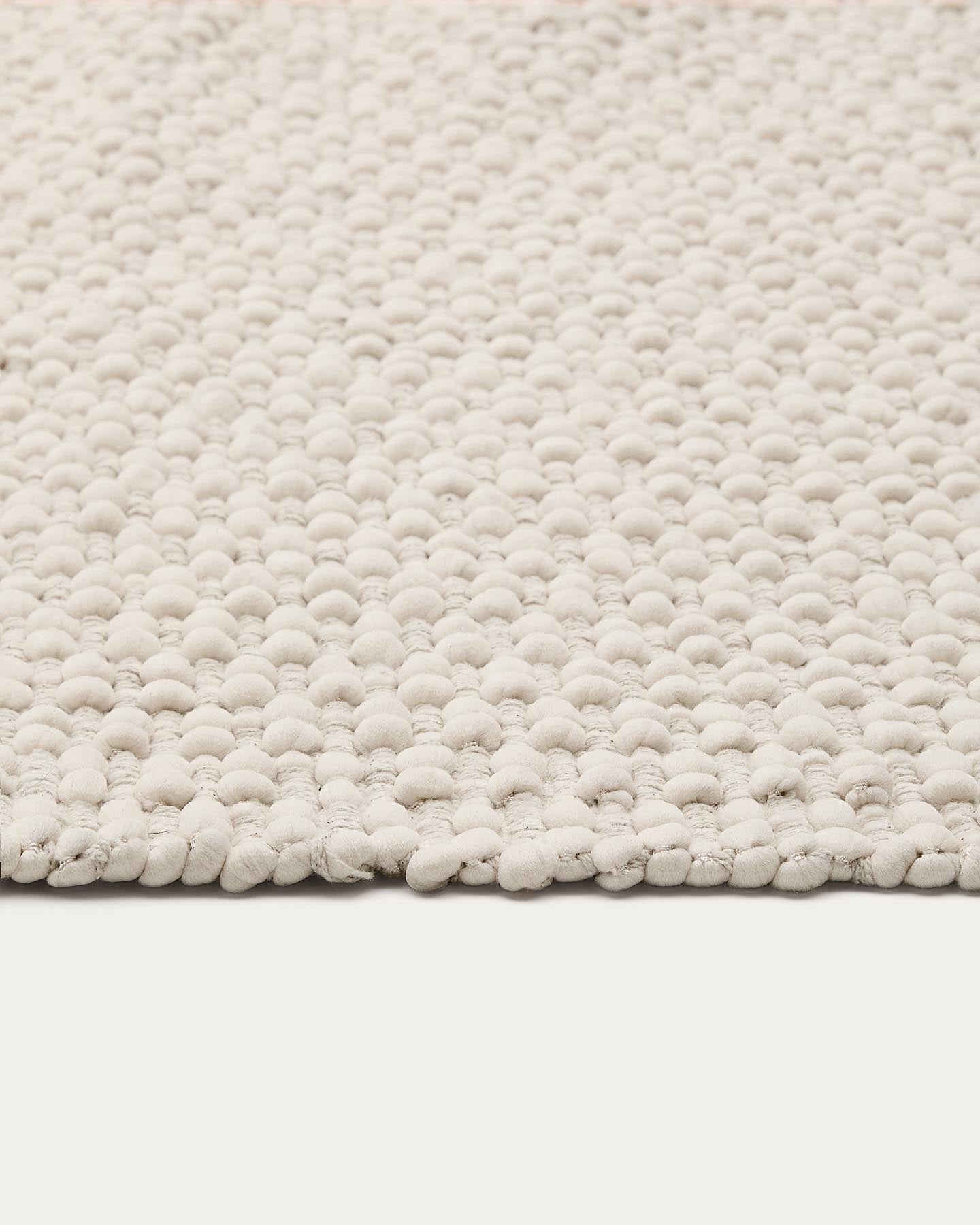 Teppichläufer Mascarell Baumwolle und Polyester weiss 70 x 140 cm in Weiss präsentiert im Onlineshop von KAQTU Design AG. Teppich ist von Kave Home