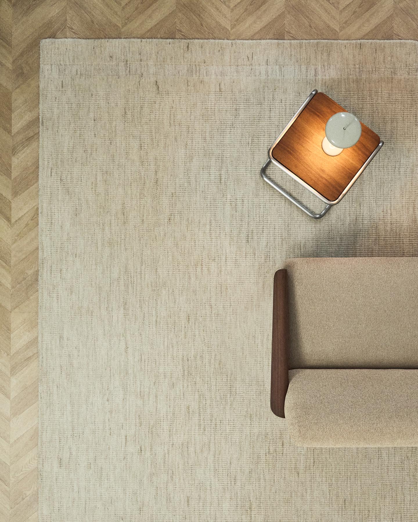 Wollteppich Dalena mit Jacquard-Streifenmuster, beige, 300 x 200 cm in Natur präsentiert im Onlineshop von KAQTU Design AG. Teppich ist von Kave Home