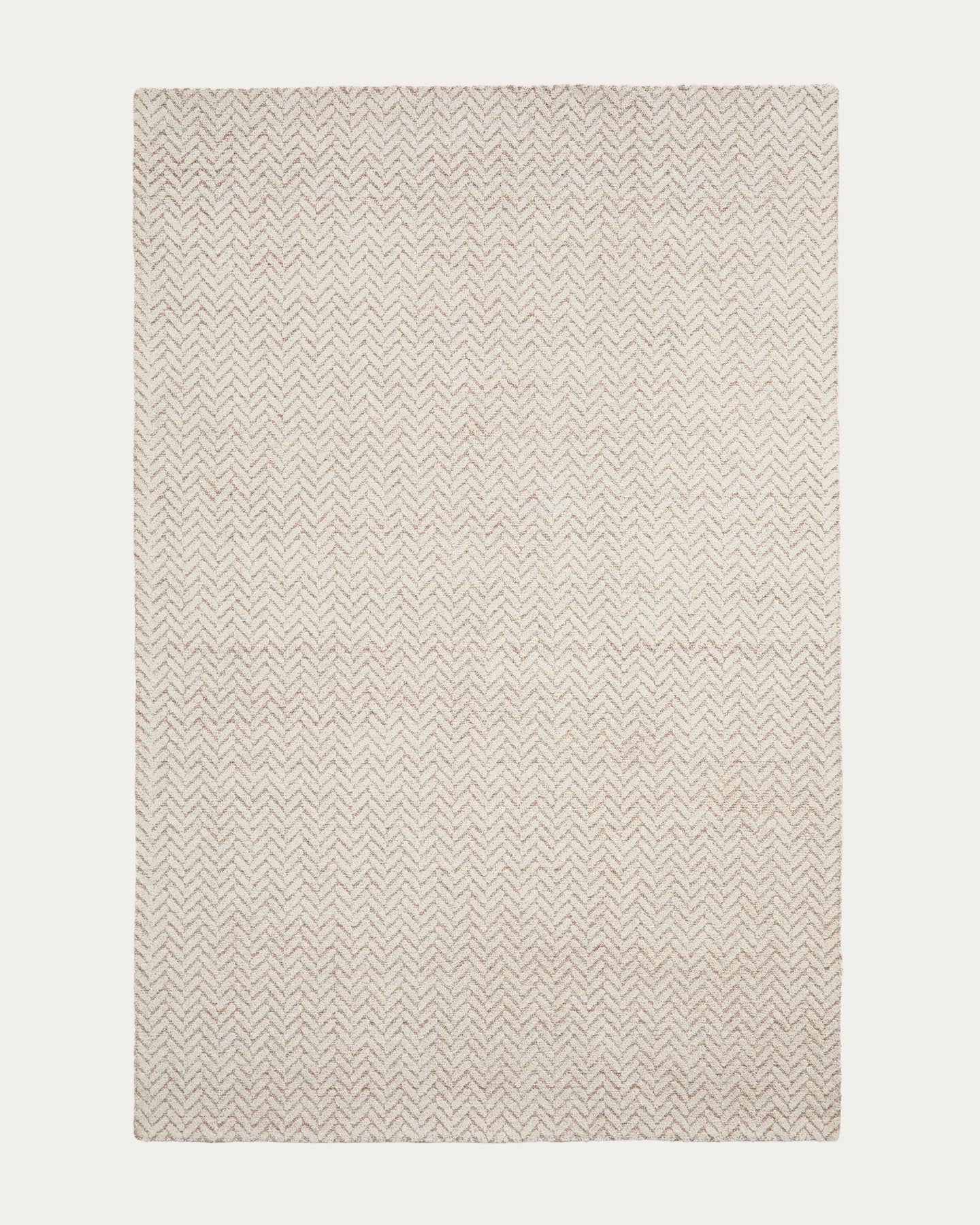 Wollteppich Calira mit Jacquard-Flechtmuster, beige, 300 x 200 cm in Natur präsentiert im Onlineshop von KAQTU Design AG. Teppich ist von Kave Home