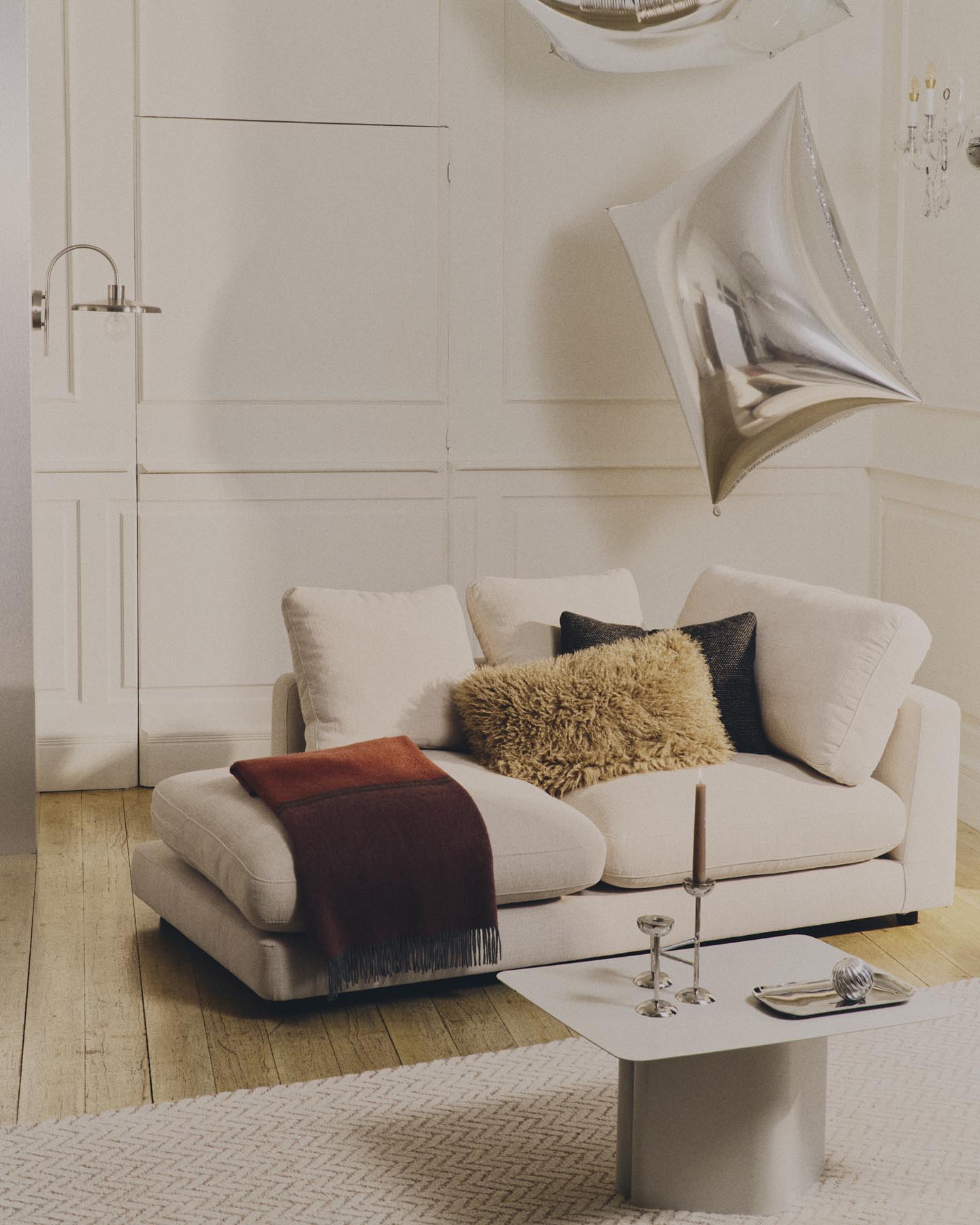 Wollteppich Calira mit Jacquard-Flechtmuster, beige, 300 x 200 cm in Natur präsentiert im Onlineshop von KAQTU Design AG. Teppich ist von Kave Home