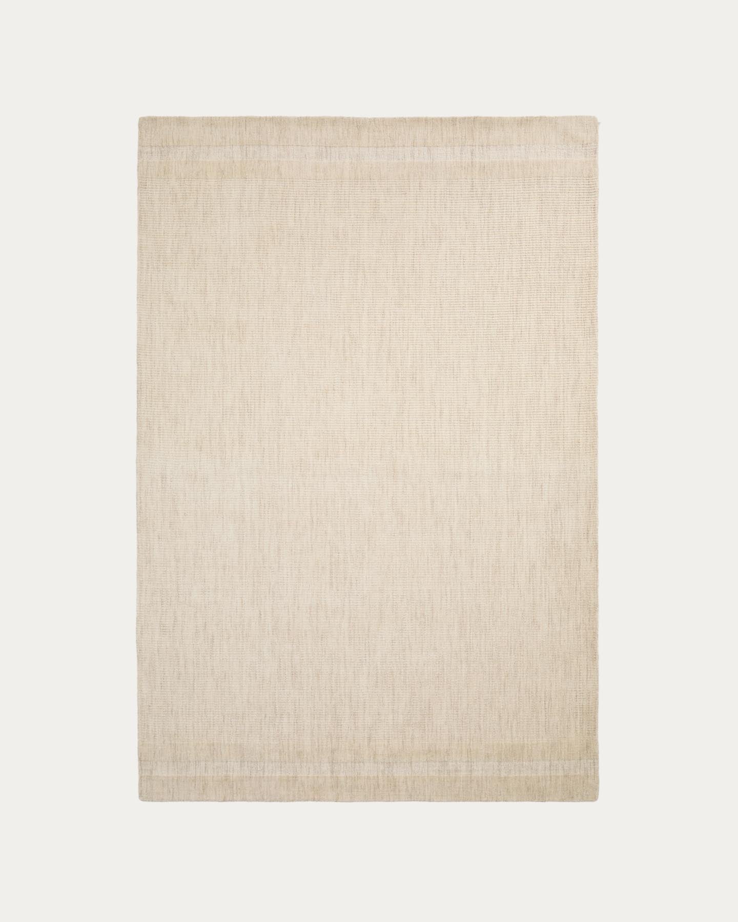 Wollteppich Dalena mit Jacquard-Streifenmuster, beige, 230 x 160 cm in Natur präsentiert im Onlineshop von KAQTU Design AG. Teppich ist von Kave Home