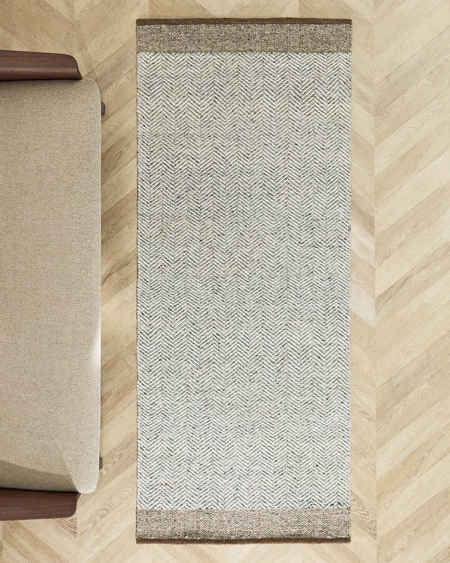 Läufer aus Wolle Nifelia mit Jacquard-Muster, beige, 200 x 80 cm in Beige präsentiert im Onlineshop von KAQTU Design AG. Teppich ist von Kave Home
