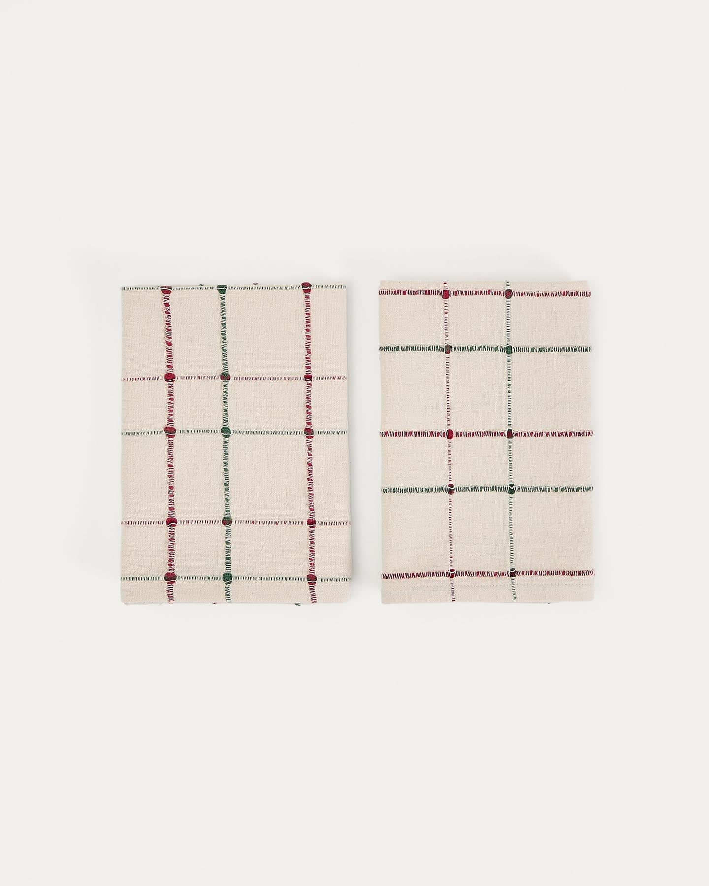 Set Aldelie mit 2 Servietten aus 100 % Baumwolle mit Jacquardmuster, mehrfarbig  in Mehrfarbig präsentiert im Onlineshop von KAQTU Design AG. Servietten ist von Kave Home