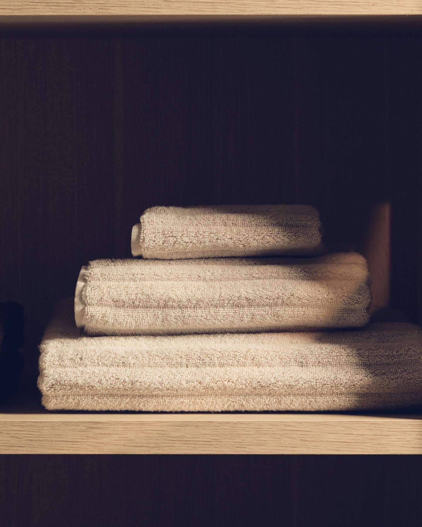 Badetuch Navira aus 100 % Baumwolle, beige, 70 X 140 cm in Beige präsentiert im Onlineshop von KAQTU Design AG. Badetuch ist von Kave Home