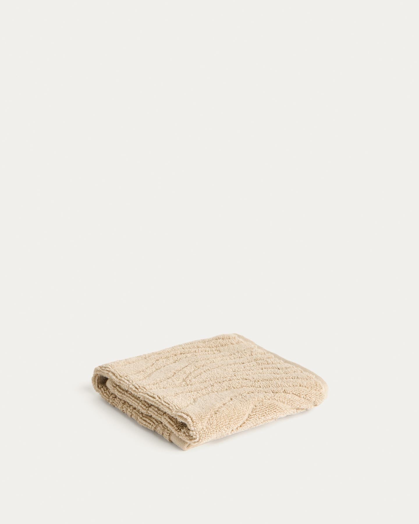 Toilettenhandtuch Dalira aus 100 % Baumwolle mit Jacquard-Zebramuster, beige, 30 x 50 cm in Beige präsentiert im Onlineshop von KAQTU Design AG. Handtuch ist von Kave Home