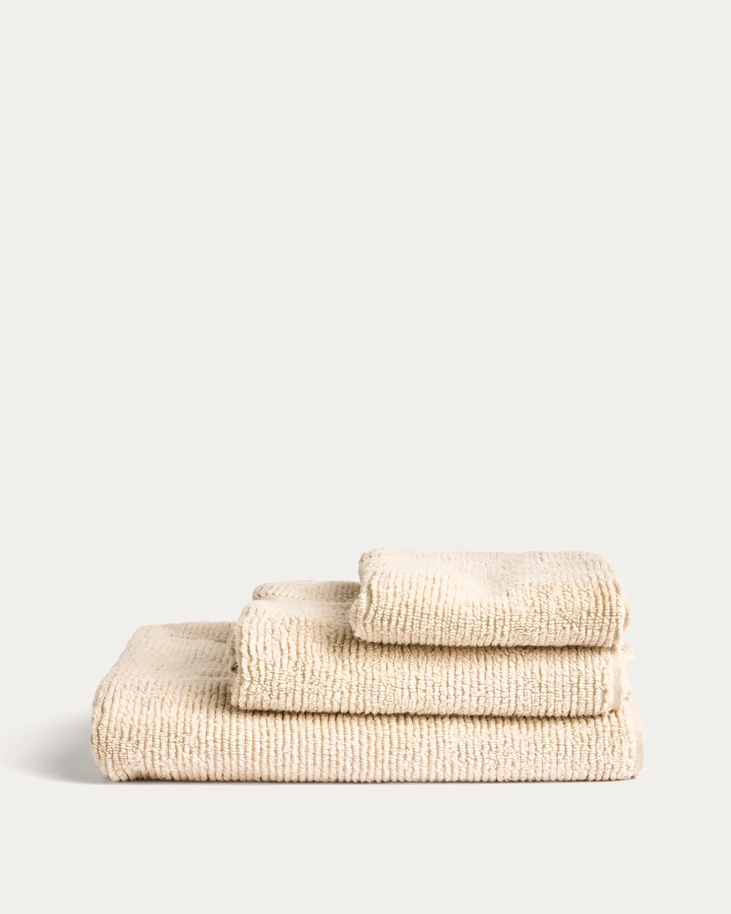 Toilettenhandtuch Olvira aus 100 % Baumwolle mit Jacquard-Muster, beige, 30 x 50 cm in Beige präsentiert im Onlineshop von KAQTU Design AG. Handtuch ist von Kave Home