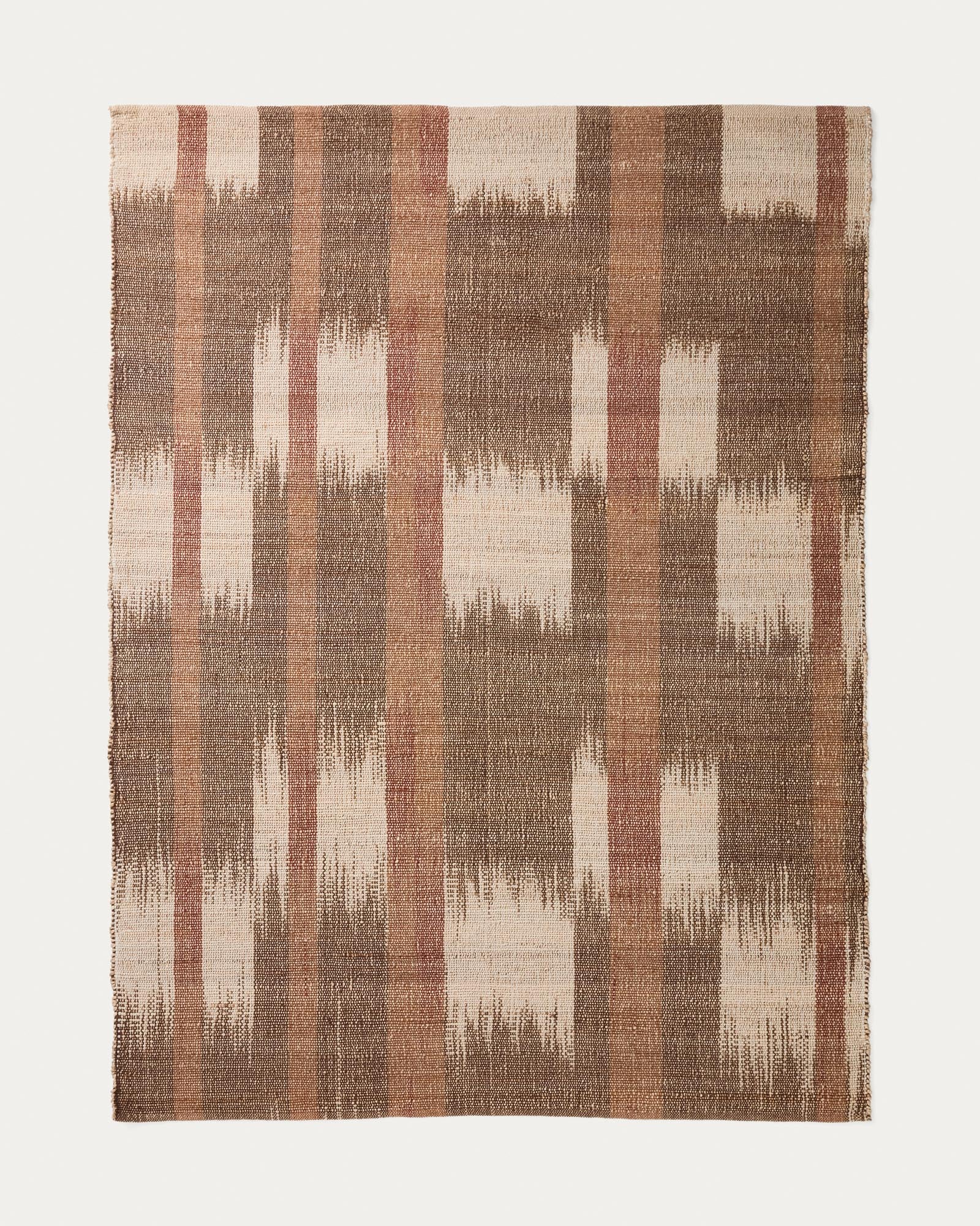 Teppich Domira aus Jute mit mehrfarbiger Ikat-Grafik 200 x 300 cm in Mehrfarbig präsentiert im Onlineshop von KAQTU Design AG. Outdoor Teppich ist von Kave Home