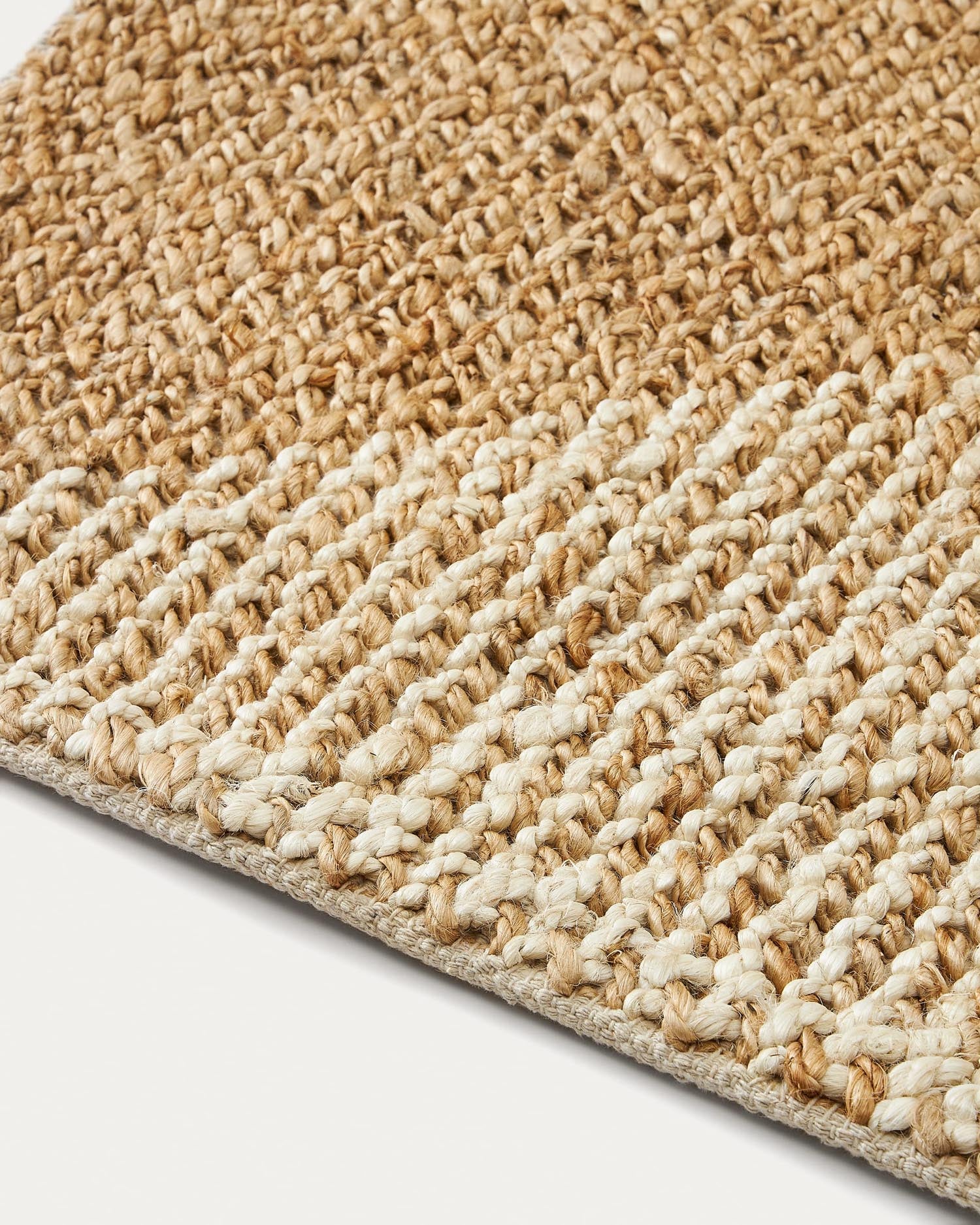 Maelan Teppich aus Jute und Baumwolle kariert natur 160 x 230 cm