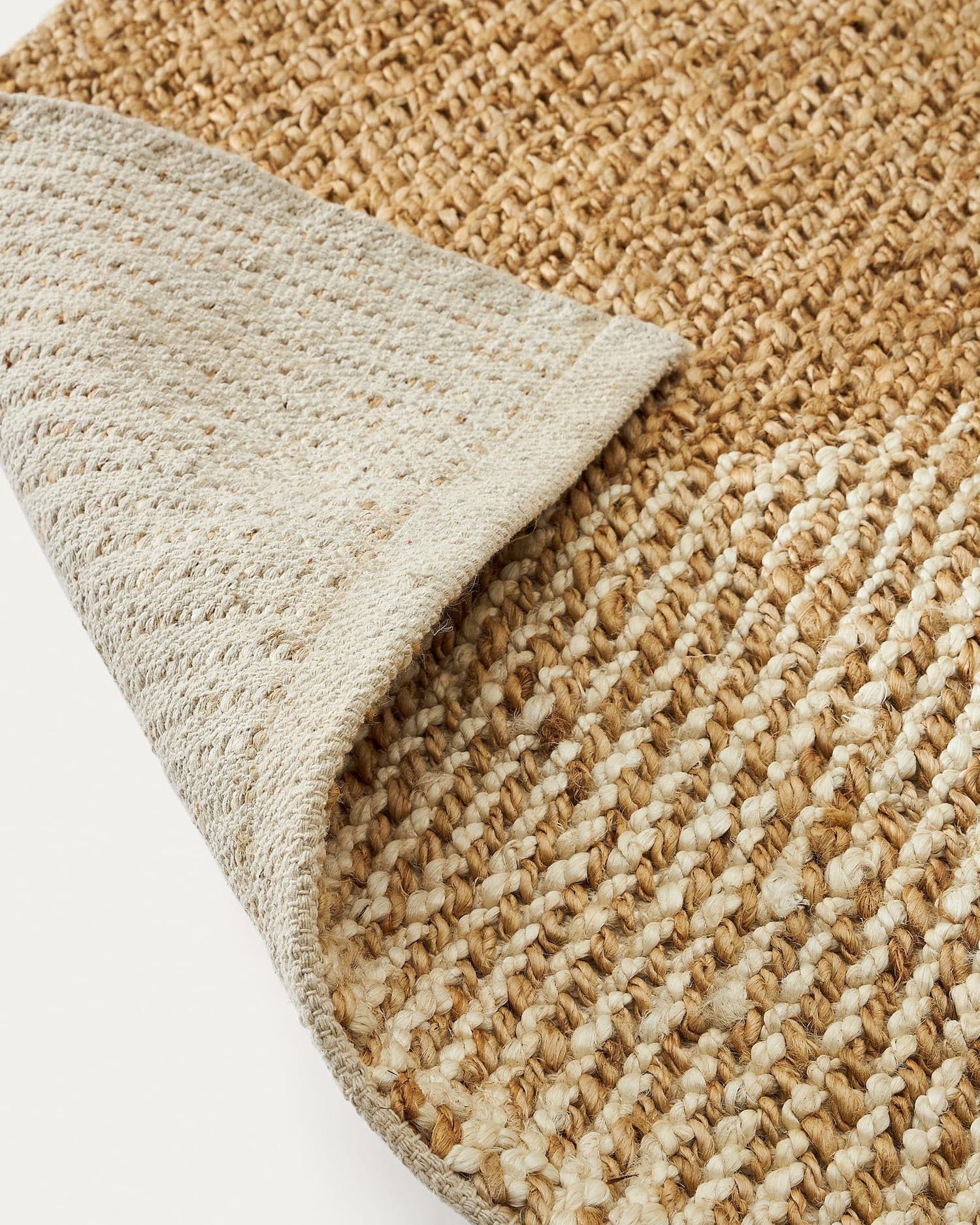 Maelan Teppich aus Jute und Baumwolle, kariertes Design, naturfarben, 160x230 cm, stilvoll und nachhaltig von Kave Home.