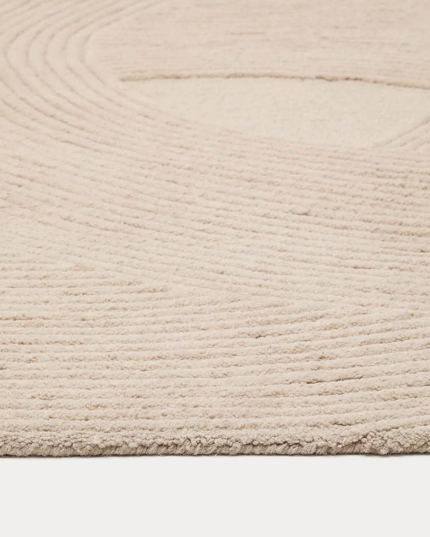 Eleganter Wollteppich in Weiß, 160x230 cm, mit feinem Jacquard-Muster, langlebig und pflegeleicht, ideal für jeden Raum.