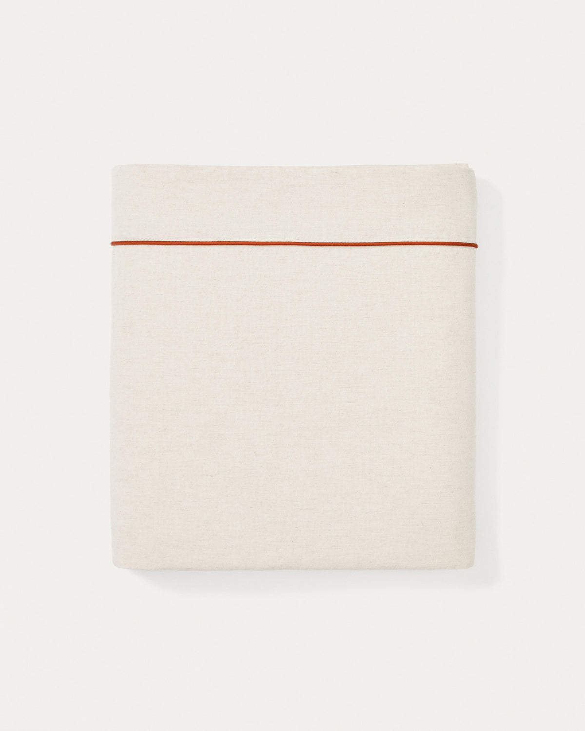 Oberlaken Virelda aus Baumwolle und Leinen mit kontrastierender Ziernaht für ein 150/160-cm-Bett in Ecru präsentiert im Onlineshop von KAQTU Design AG. Bettwäsche ist von Kave Home
