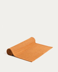 Tieva cotton table runner with jacquard pattern, orange, 50 x 150 cm