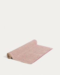 Runner da tavolo Berla in cotone e iuta, rosso granato, 50 x 150 cm