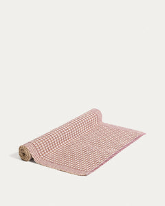 Runner da tavolo Berla in cotone e iuta, rosso granato, 50 x 150 cm