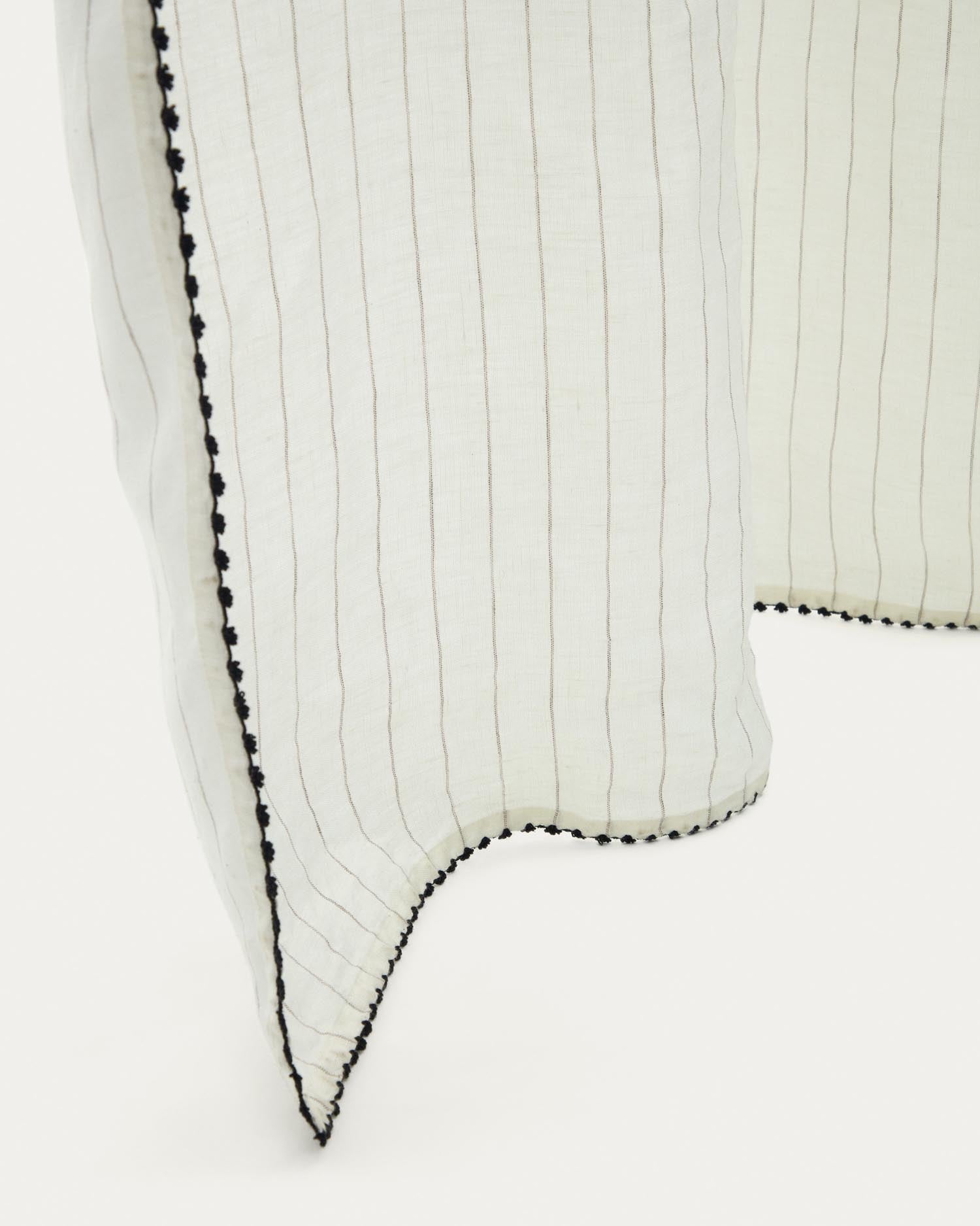 Adra curtain made of linen and <tc>wEIS</tc> cotton with stripes and embroidery, 140 x 270 cm