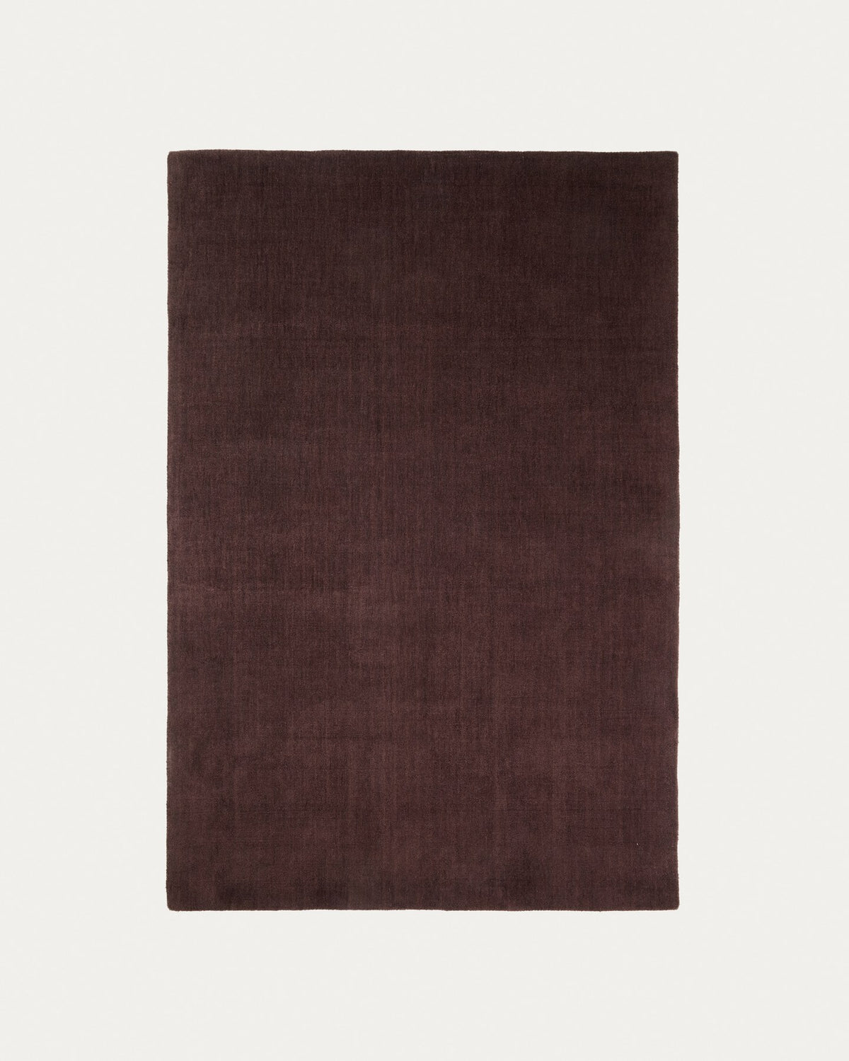 Brauner Teppich Empuries von Kave Home aus 100 % Polyester in Wolloptik, Grösse 160 x 230 cm, handgefertigt mit leichten Unregelmässigkeiten.