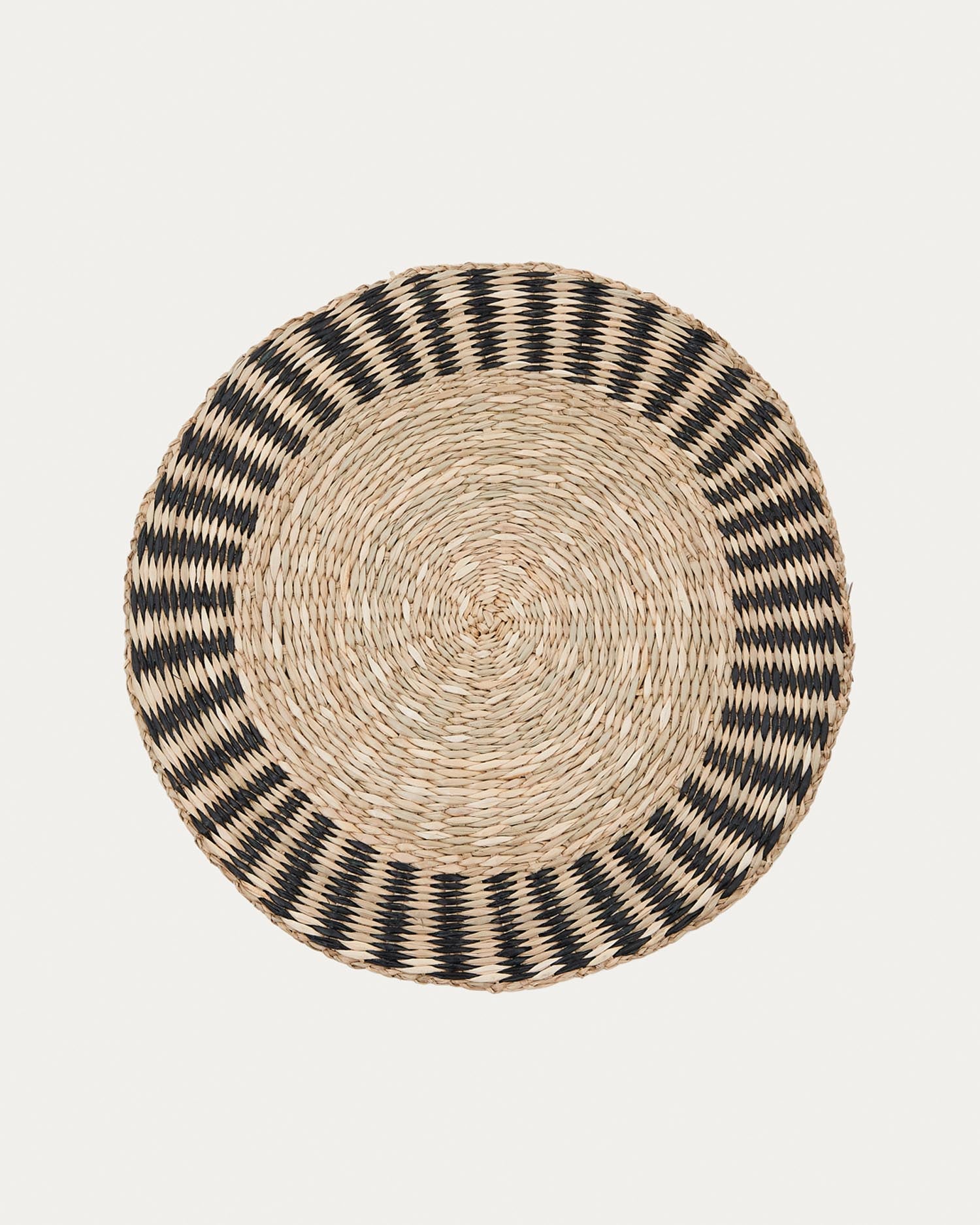 Arta 2 Series set made of natural fibers with natural colored and black finish Ø 35 cm