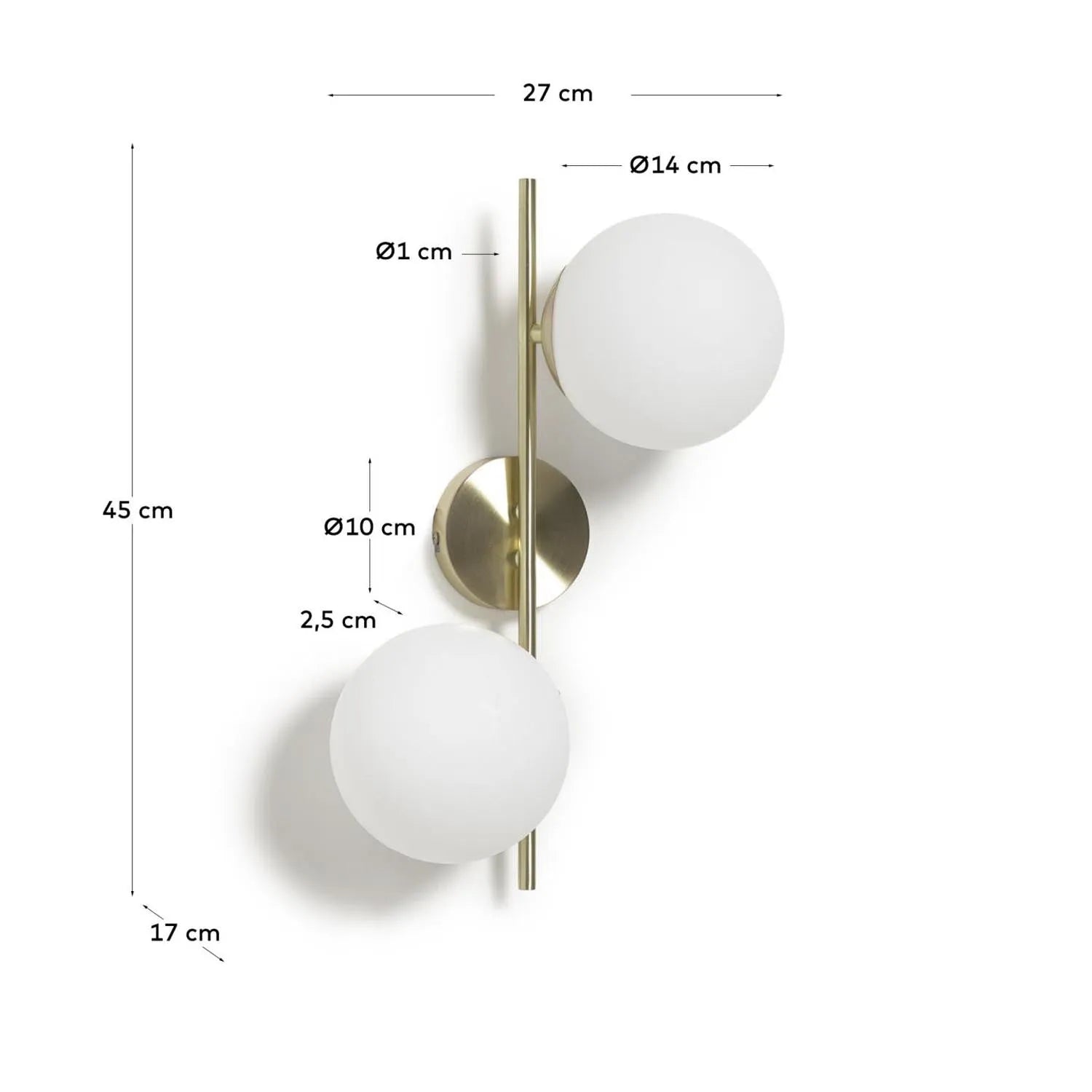 Elegante Mahala Wandlampe: Messing und Glas für zeitlose Eleganz.