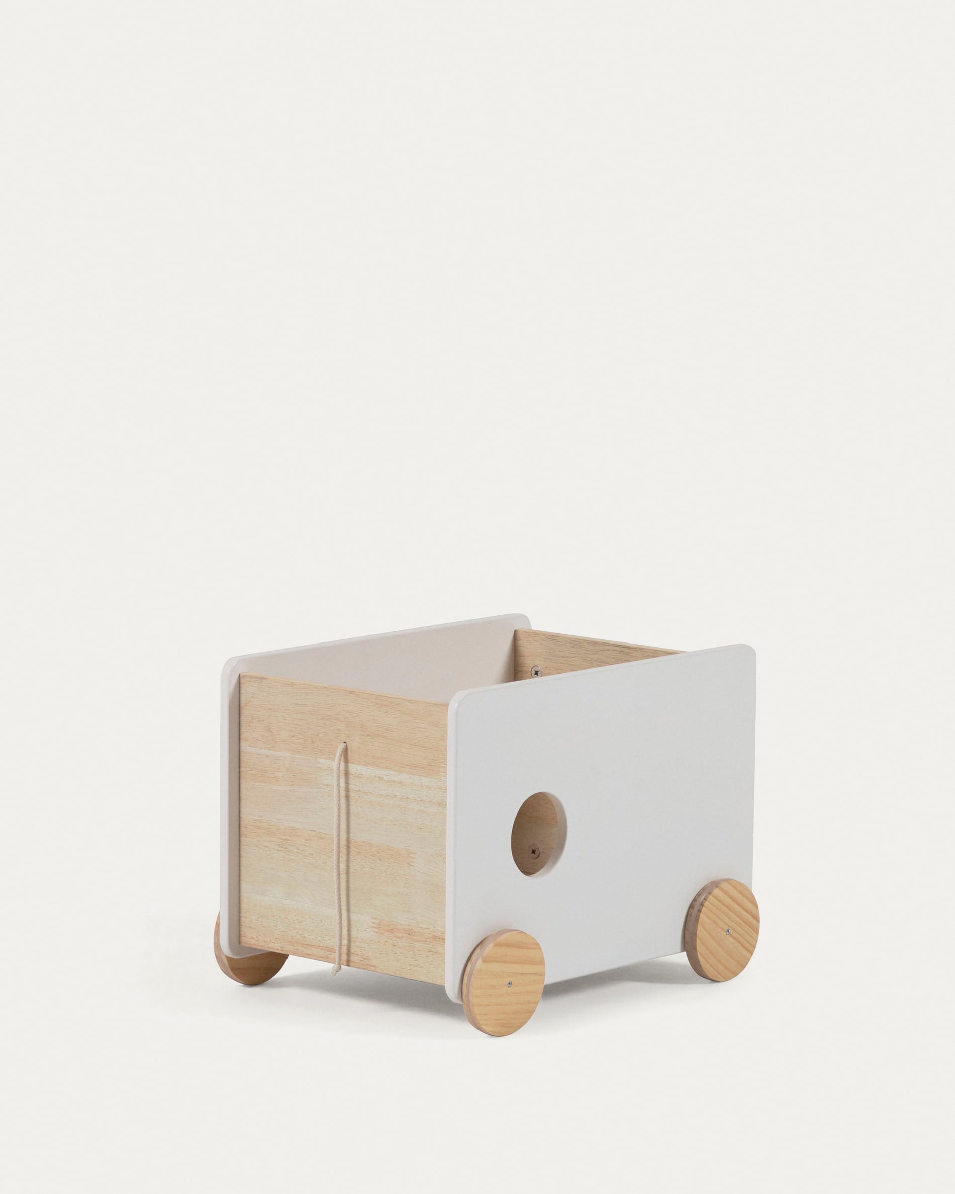 Bianina storage trolley made of solid natural pine and <tc>wEIS</tc> MDF