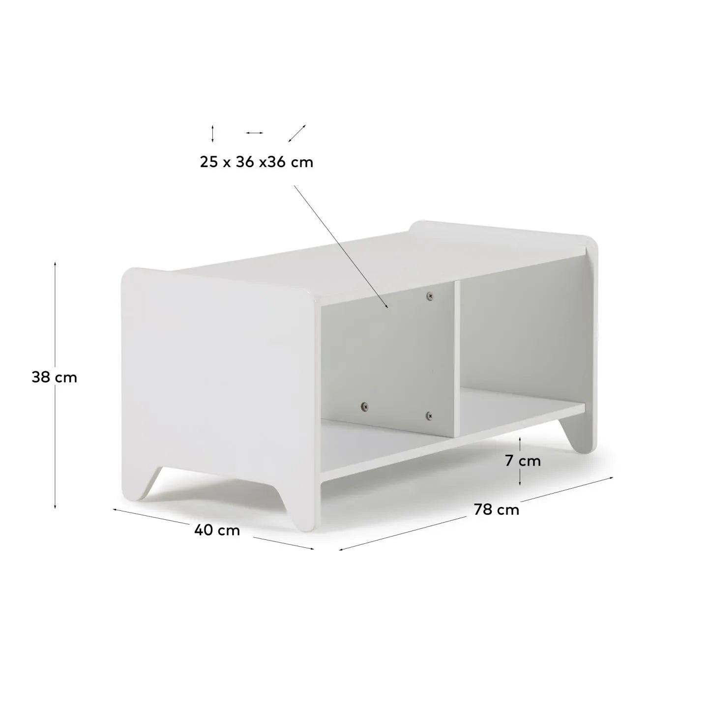 Elegantes, weißes MDF-Sideboard von Kave Home, 78 cm breit, bietet vielseitigen Stauraum und personalisierbare Gestaltung.
