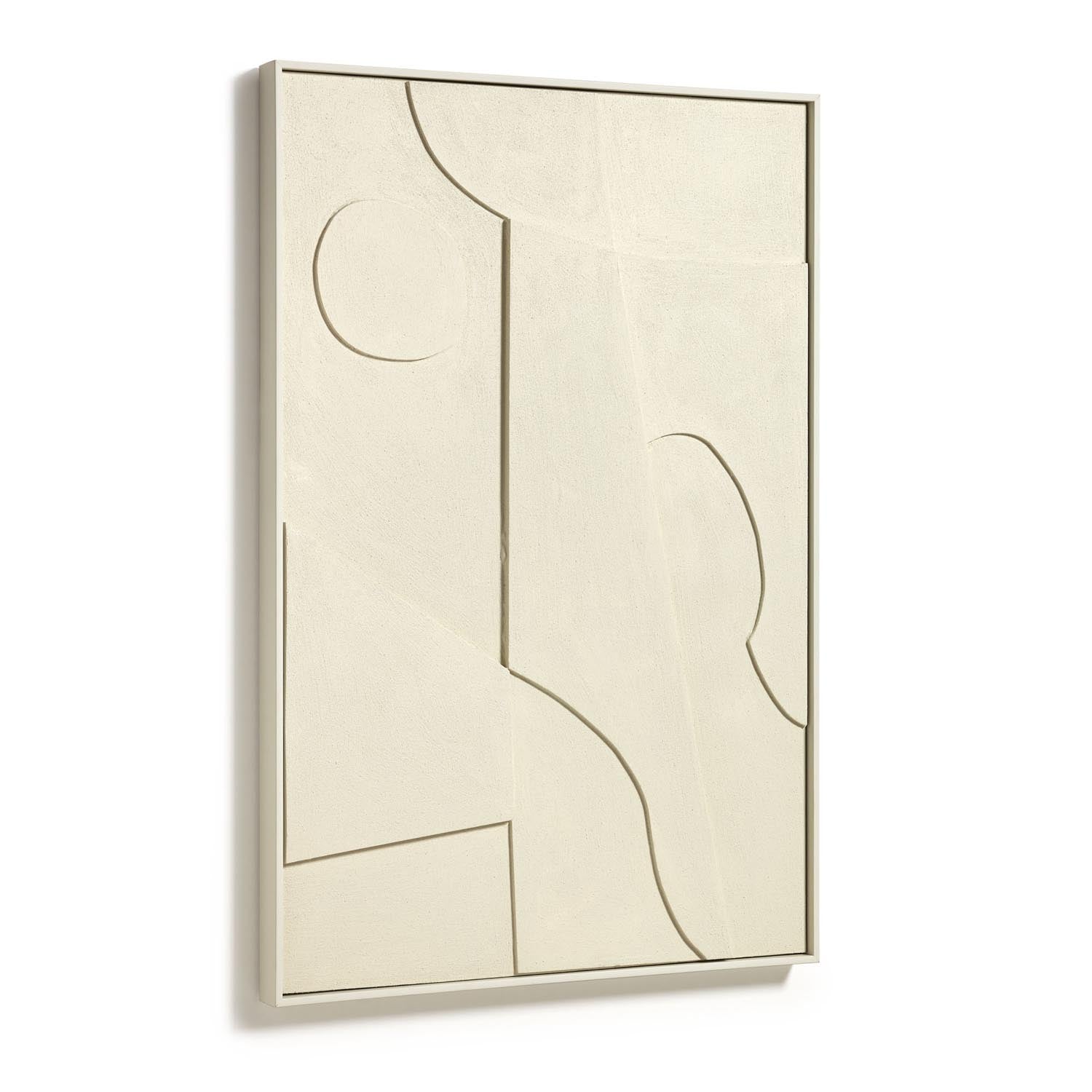 Abstraktes Bild Talin beige 60x90 cm: Geometrische Formen, sanfte Beigetöne, hochwertige Materialien. Ein Kunstwerk für jeden Raum.