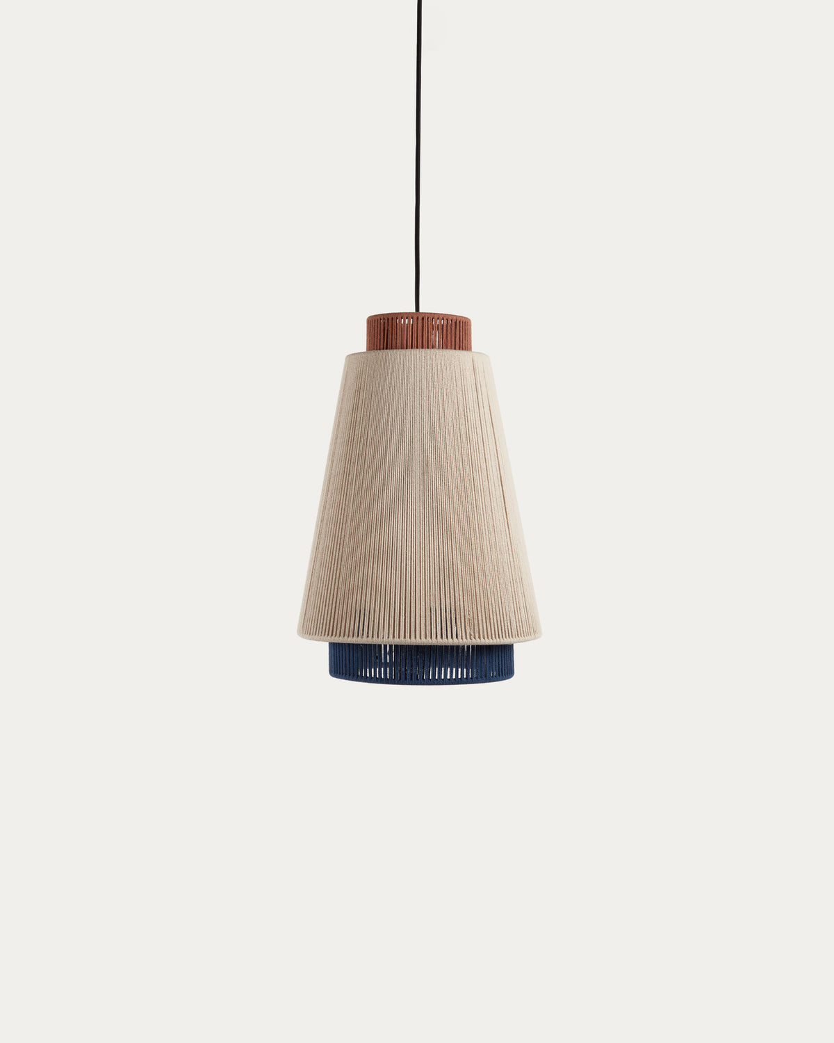 Deckenleuchte Yuvia aus Baumwolle mit Finish in Beige, Blau und Terrakotta in Mehrfarbig präsentiert im Onlineshop von KAQTU Design AG. Deckenleuchte ist von Kave Home