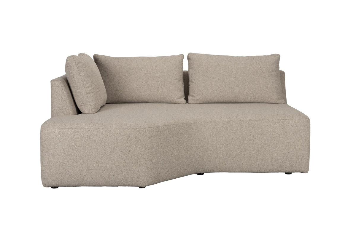 Modulares Sofa-Element in Cappuccino/Beige von Zuiver, Sitzfläche aus Polyester mit Polyurethan-Füllung, linksseitiges Sitzmodul.