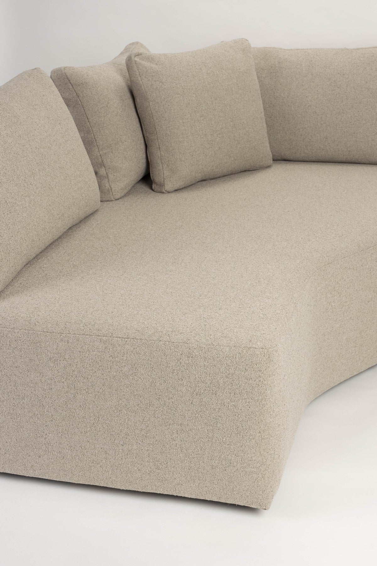 Beige Chaiselongue-Sofaelement Prosper von Zuiver mit Polyesterbezug und Polyurethan-Füllung, modulares Design für Wohnzimmer
