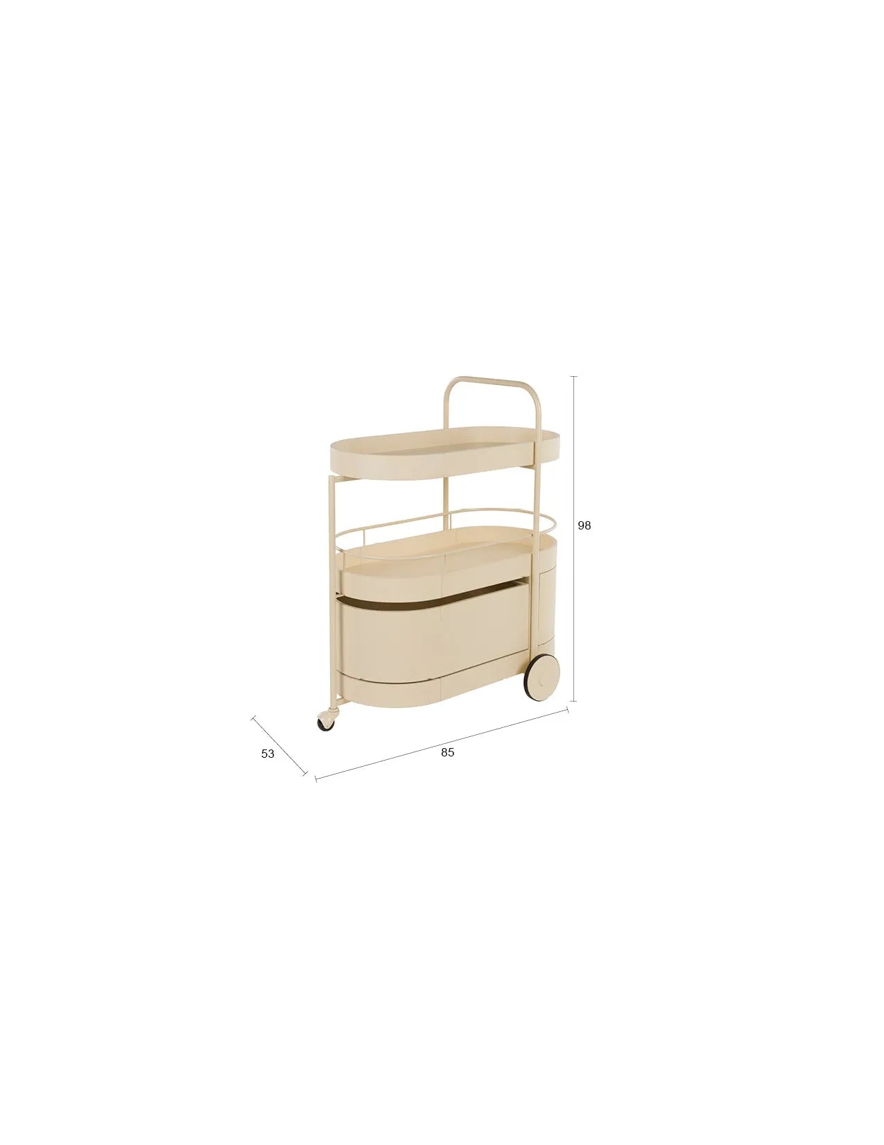 Trolley Wim in Beige präsentiert im Onlineshop von KAQTU Design AG. Servierwagen ist von Zuiver