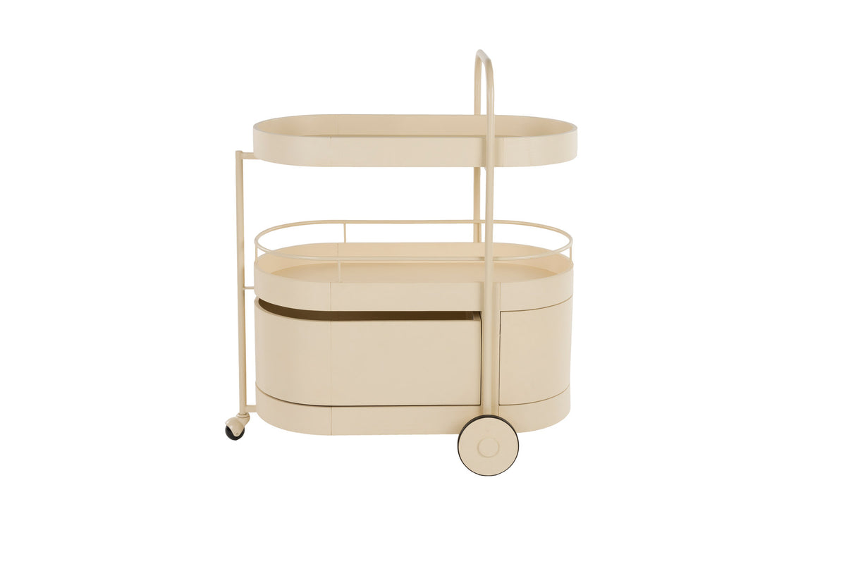 Trolley Wim in beige präsentiert im Onlineshop von KAQTU Design AG. Servierwagen ist von Zuiver