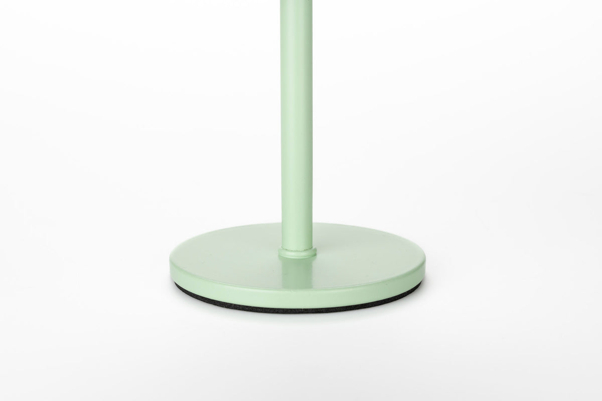 Kleine Tischleuchte Tischlampe Mini mit rundem flachem Schirm und quadratischer Eisenbasis