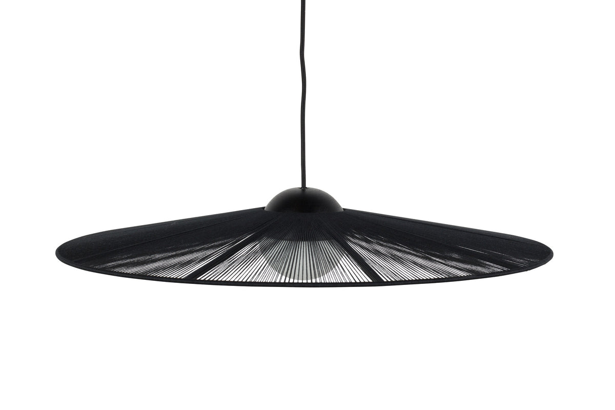 Pendelleuchte Belle S von Zuiver mit Schirm aus gesponnenem Seil am Kabel